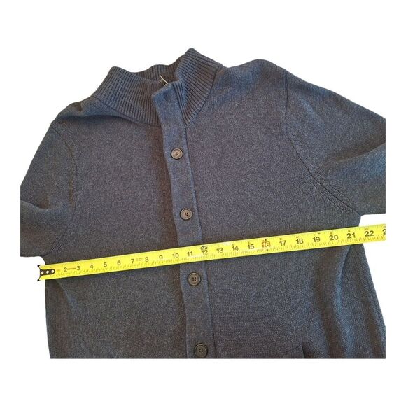 Banana Republic Zip Button Gray Cardigan Sweater Jacket Cotton Wool Academia L - Picture 14 of 16